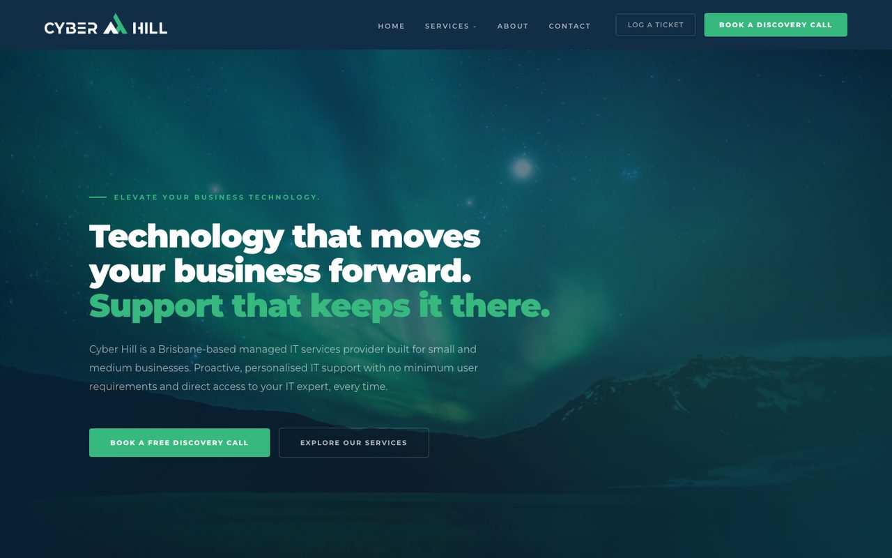 Cyber Hill website home page
