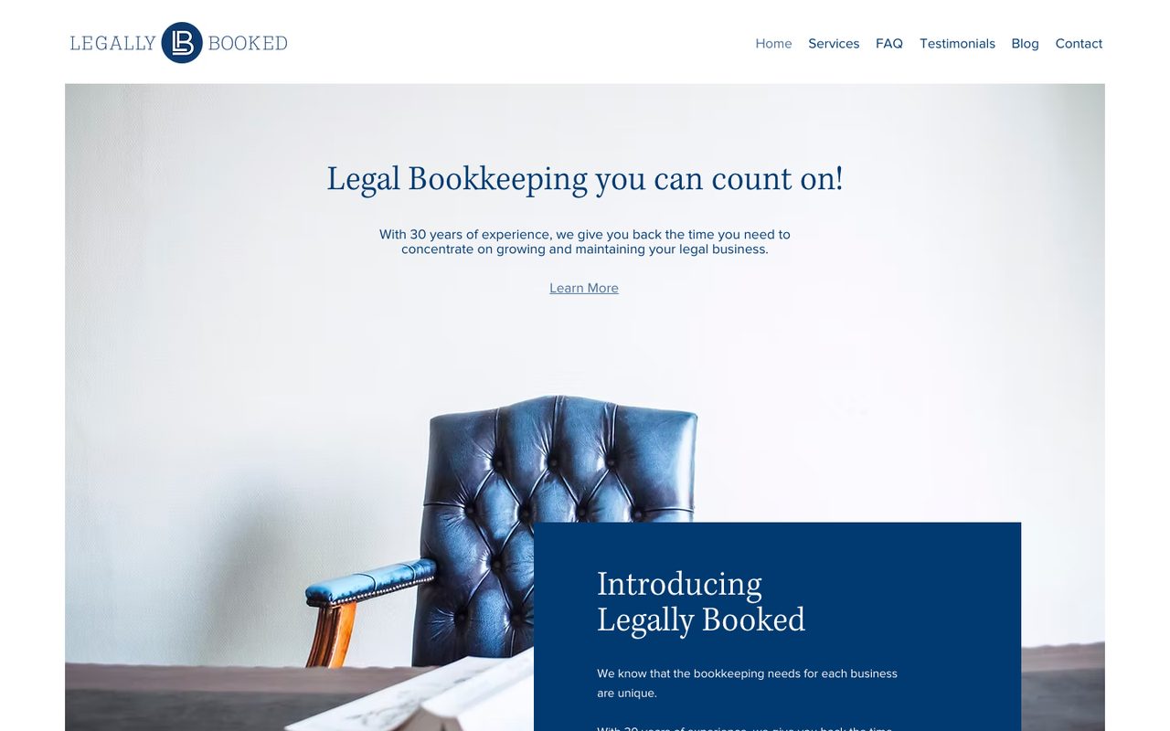 Legally Booked website home page